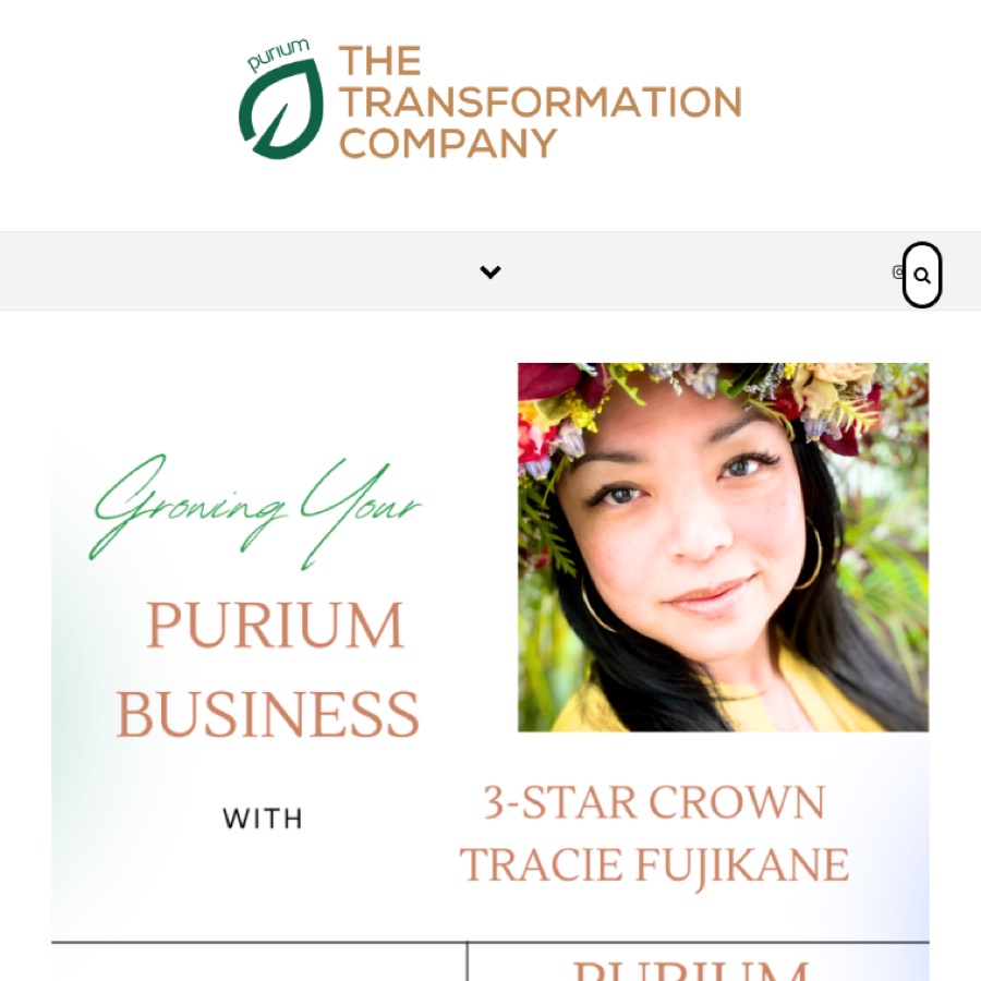 Purium's corporate channel announcing the Purium and AI training with 3-Star Crown Tracie Fujikane